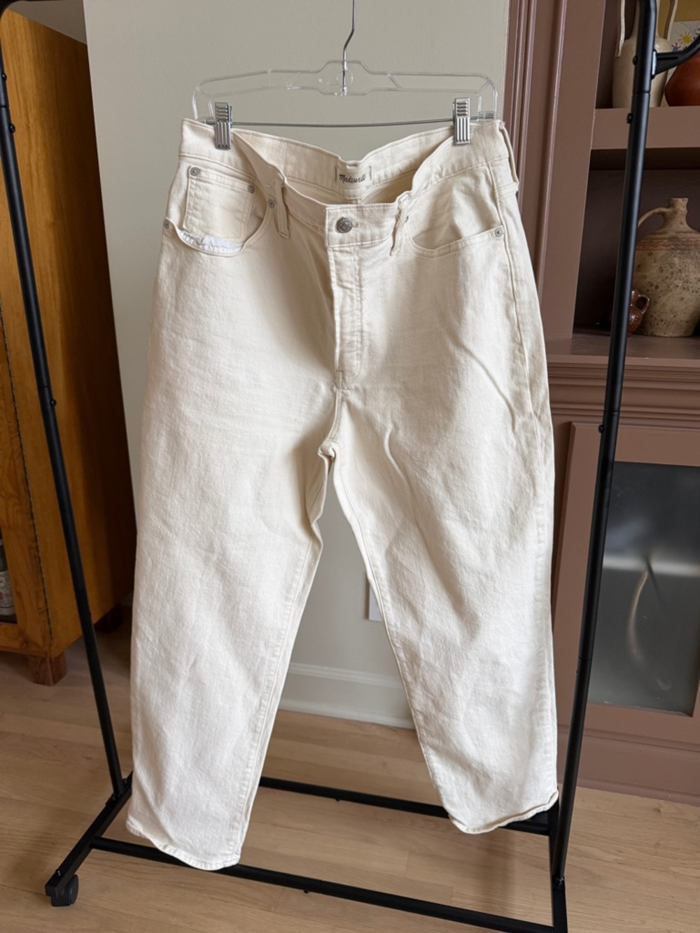 Madewell Perfect Vintage Straight Jean in Ivory/Beige